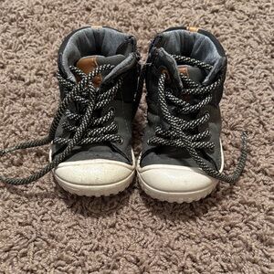 Kids Grey and White High-Top Shoes